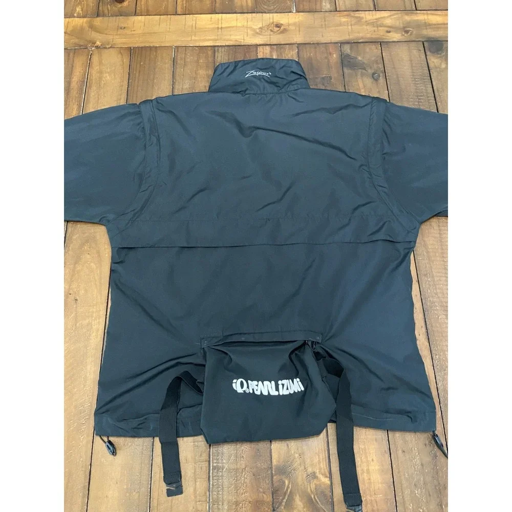 Vtg Pearl Izumi Zephrr Convertible Cycling Jacket Vest Black Men Small Zip Off